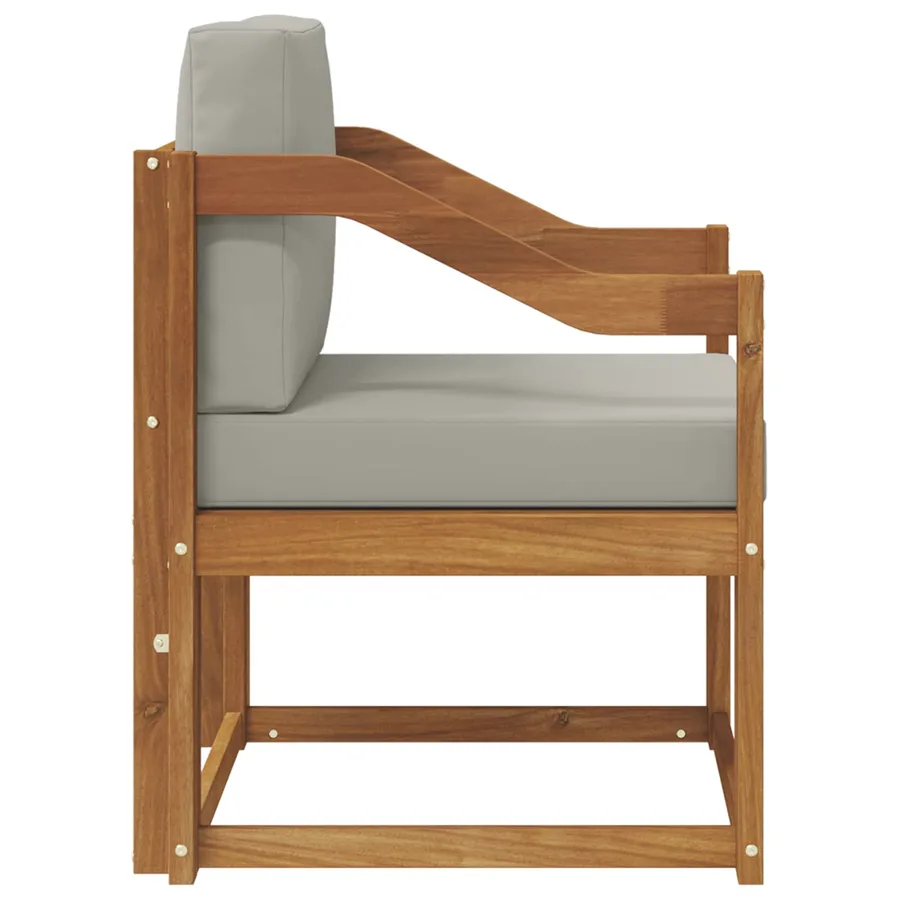 Canapé d’extérieur Bois d'acacia massif et polyester - 4