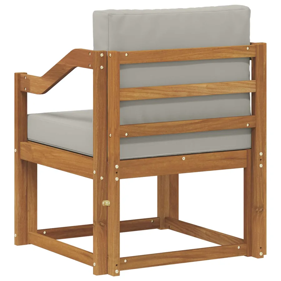 Canapé d’extérieur Bois d'acacia massif et polyester - 5