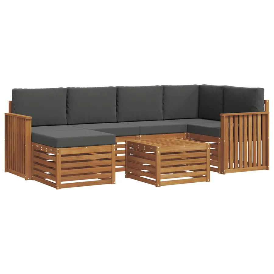 Ensemble de canapé d'angle 7 pcs Naturel et Anthracite - 2