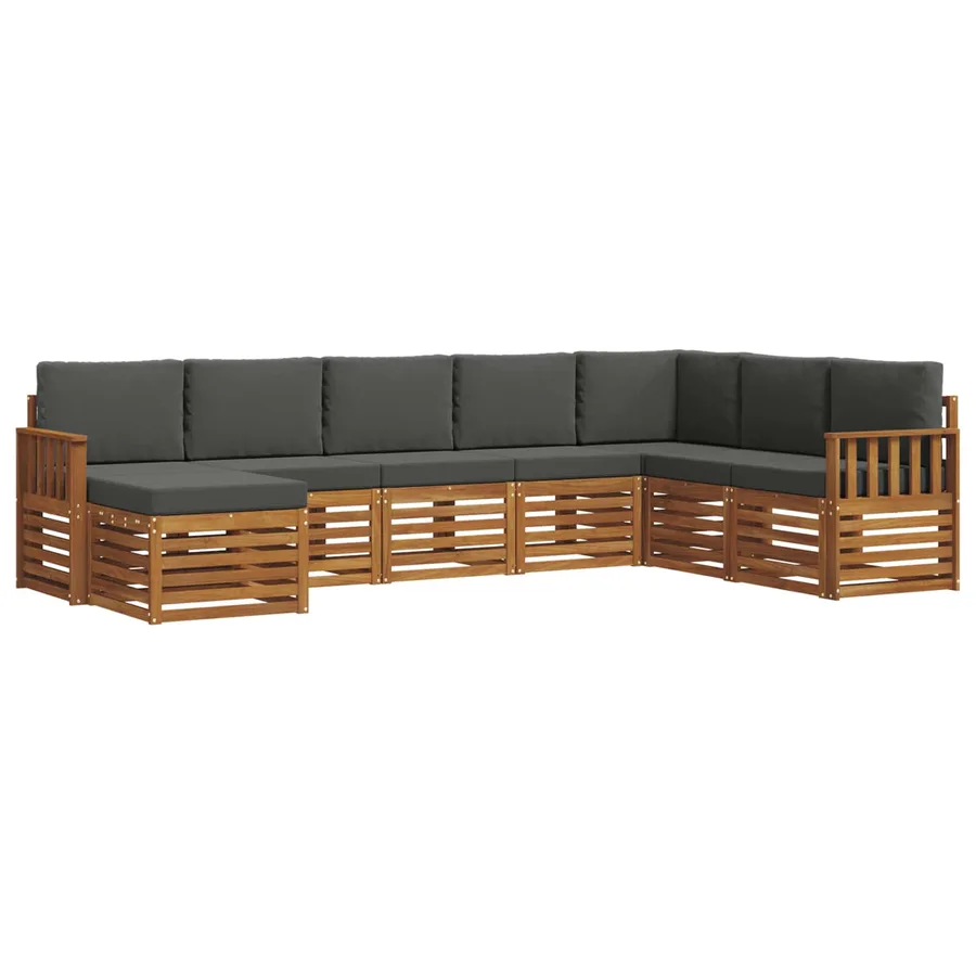 Ensemble de canapés d'extérieur 8 pcs Naturel et Anthracite - 2
