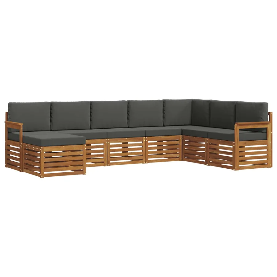 Ensemble de canapés d'extérieur 8 pcs Naturel et Anthracite - 2