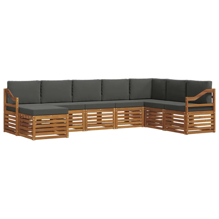 Ensemble de canapés d'extérieur 8 pcs Naturel et Anthracite - 2