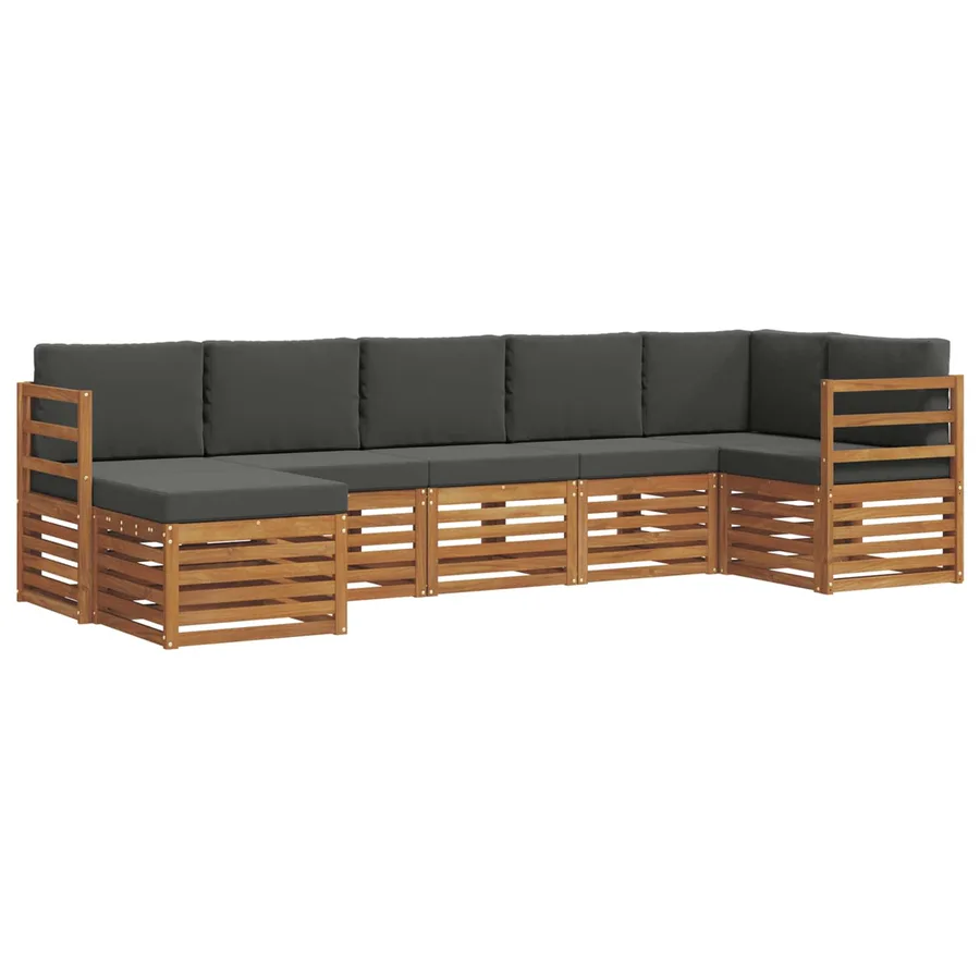 Ensemble de canapé d'angle 7 pcs Naturel et Anthracite - 2
