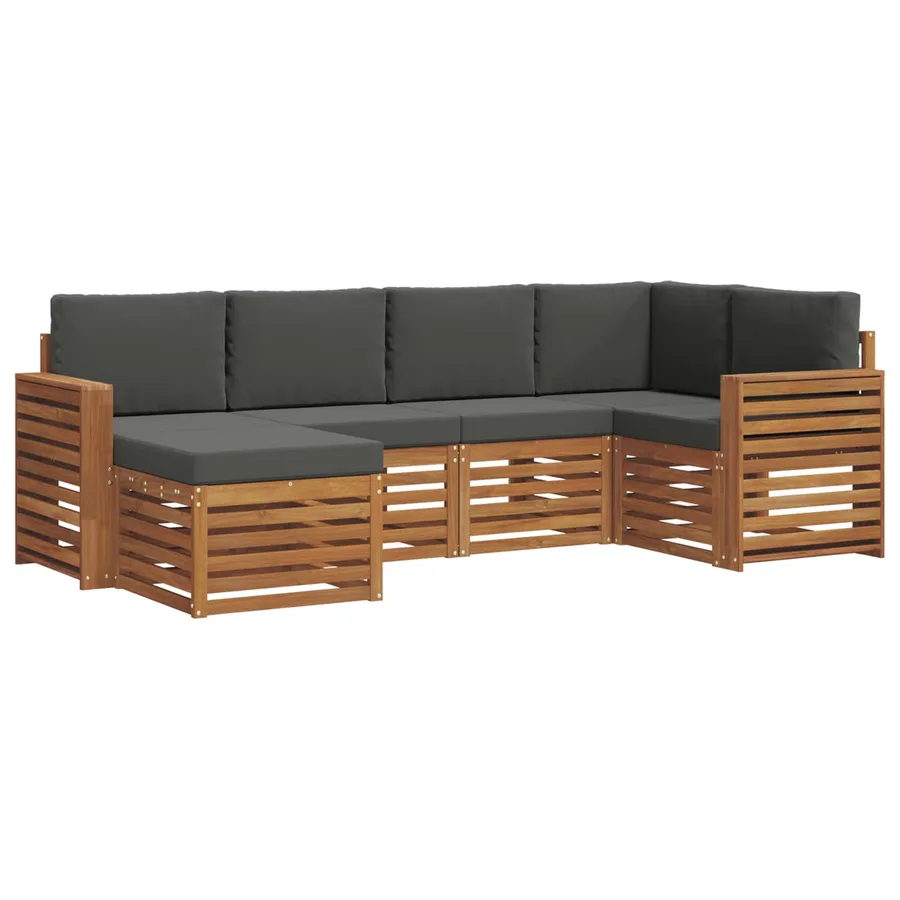Ensemble de canapé d'angle 6 pcs Naturel et Anthracite - 2