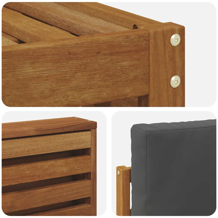Ensemble de canapé d'angle 6 pcs Naturel et Anthracite - 6