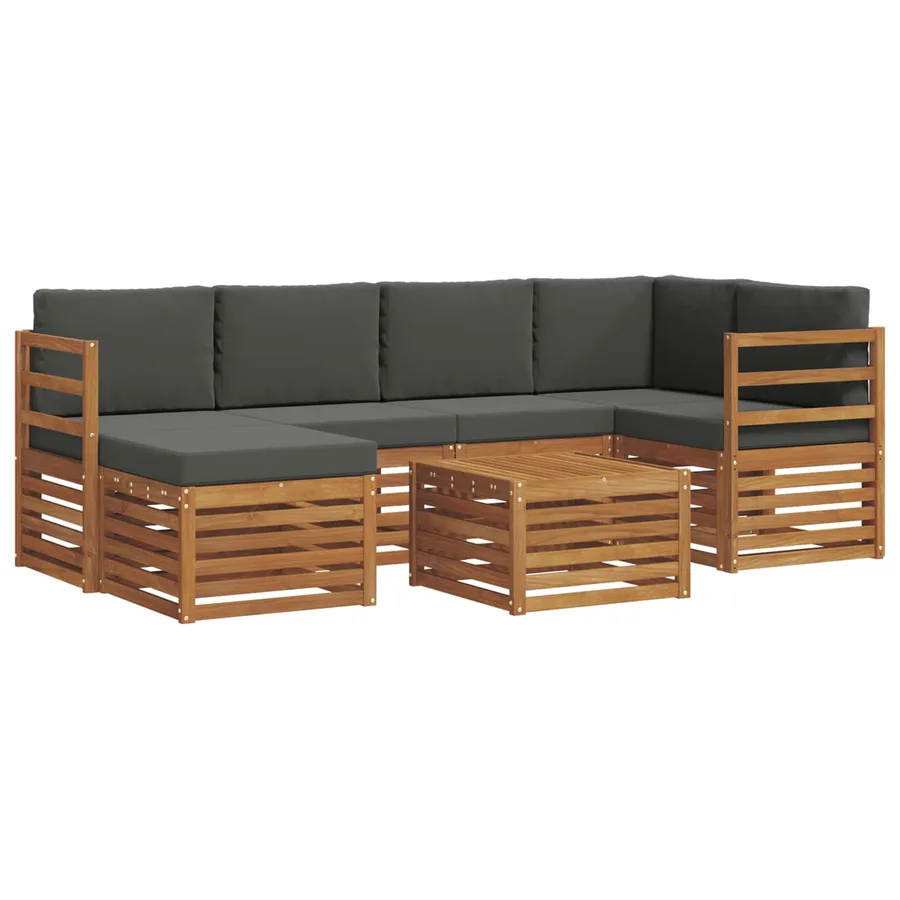 Ensemble de canapé d'angle 7 pcs Naturel et Anthracite - 2