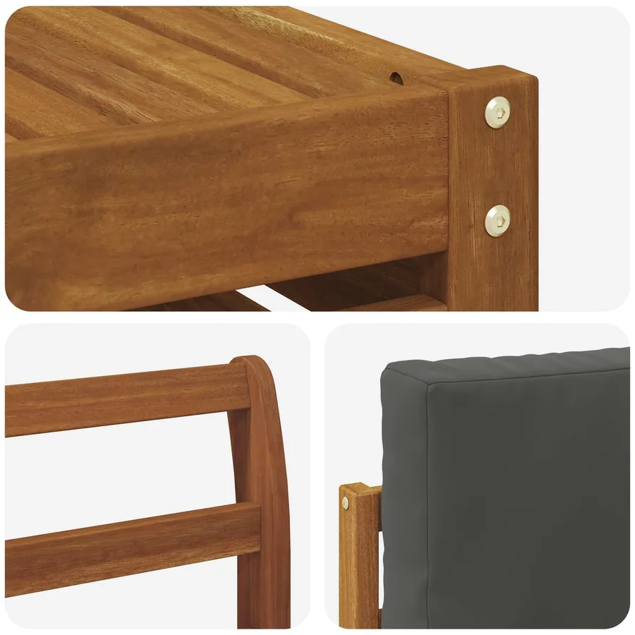Ensemble de canapés d'extérieur 6 pcs Naturel et Anthracite - 7
