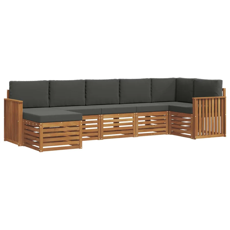Ensemble de canapé d'angle 7 pcs Naturel et Anthracite - 2