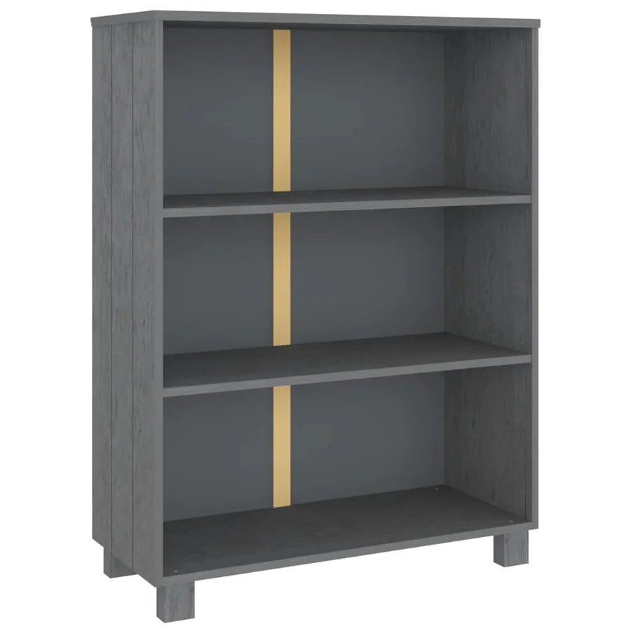 Bibliothèque HAMAR Gris foncé 85x35x112 cm Bois de pin massif - 2