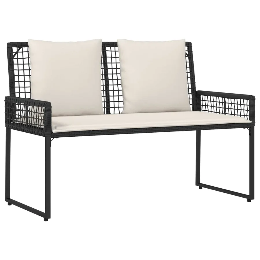 Ensemble de meubles d'extérieur 4 pcs Noir et blanc crème - 4