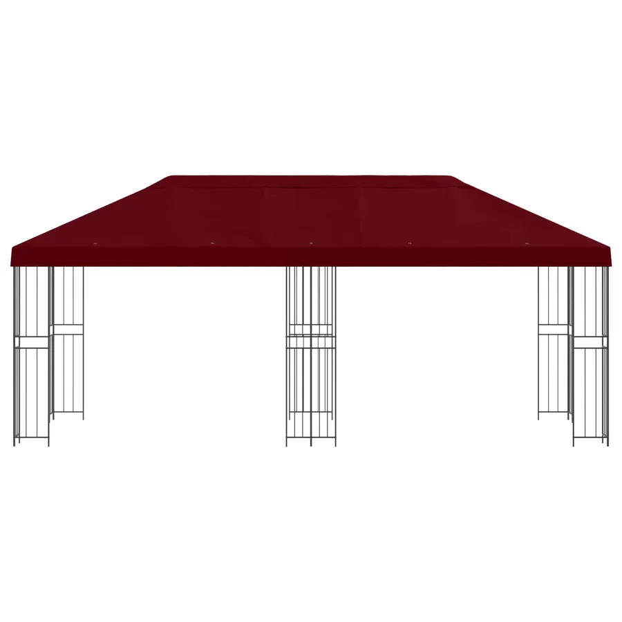 Gazebo avec murs latéraux 6 x 3 m Bordeaux Polyester et Acier - 3