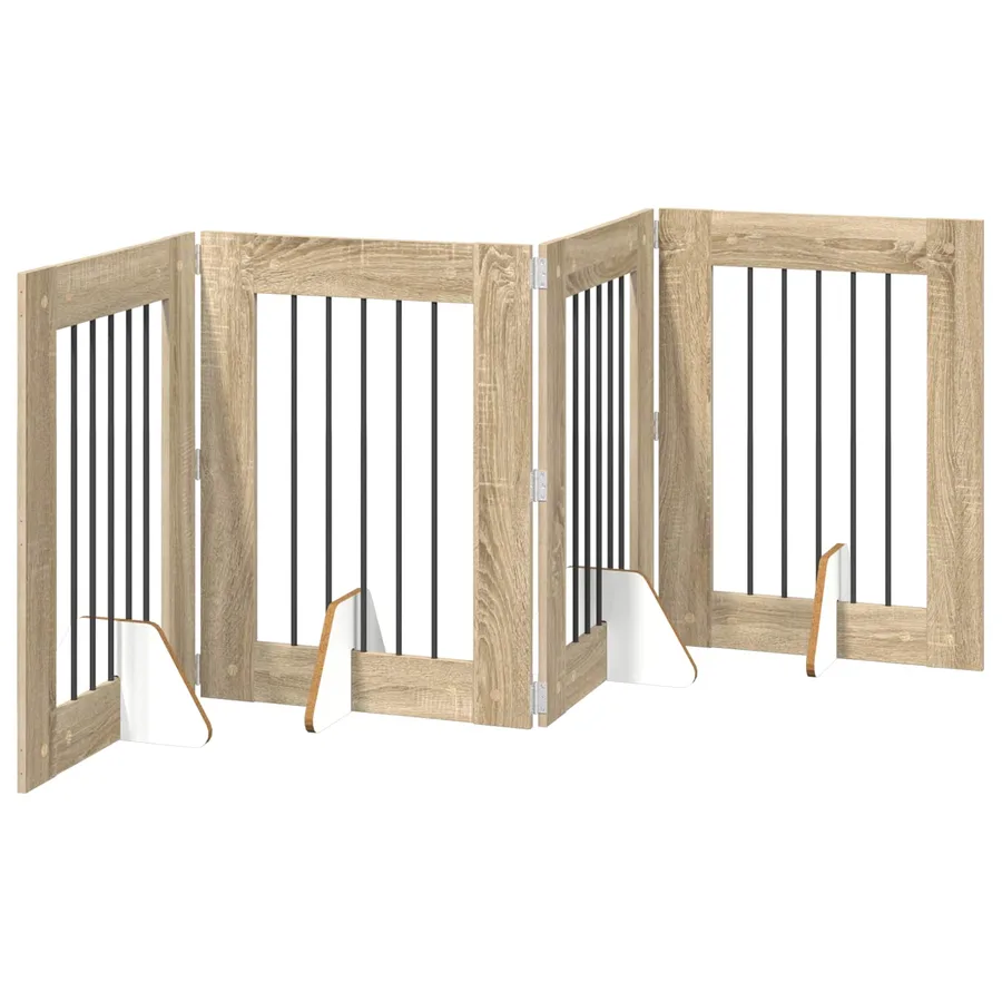Porte de chien pliable avec supports 4 pcs Chêne Sonoma 241 cm - 2