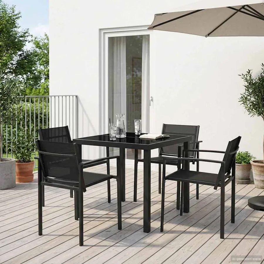 Ensemble de meubles d'extérieur 5 pcs Noir et anthracite
