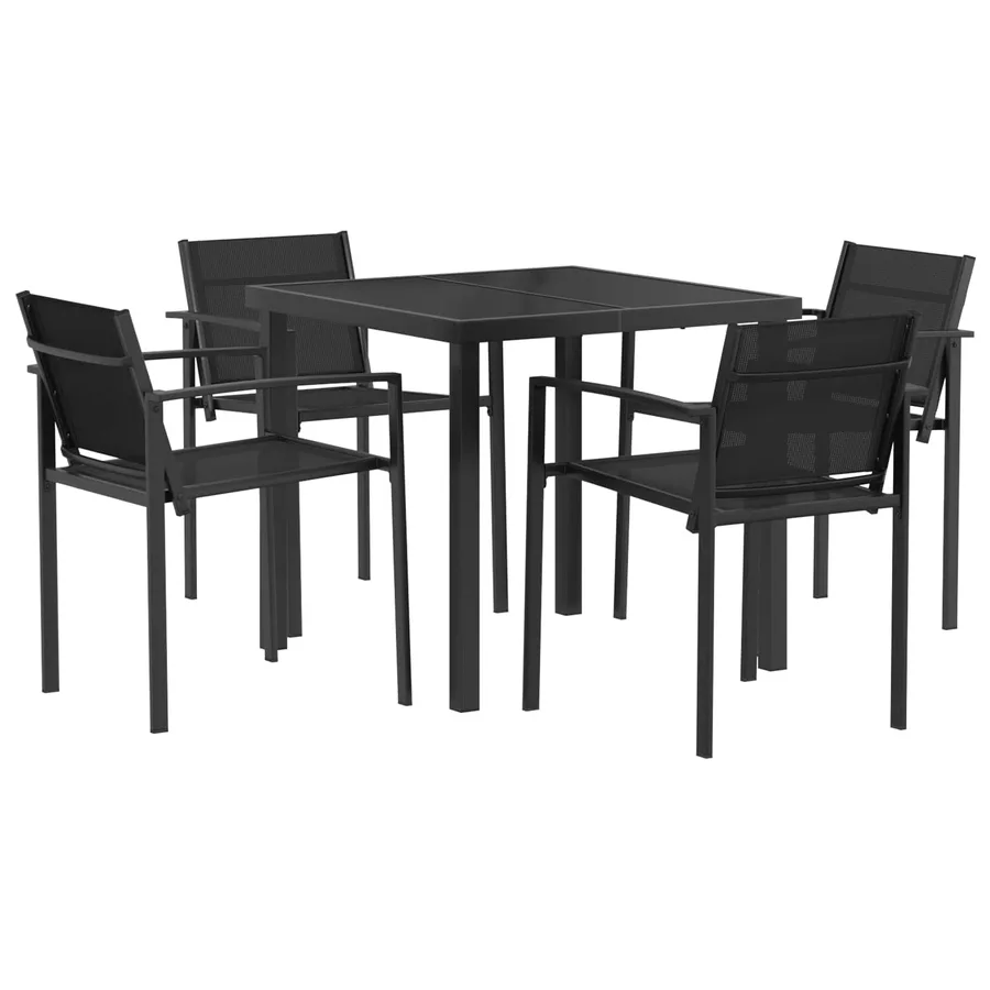 Ensemble de meubles d'extérieur 5 pcs Noir et anthracite - 2