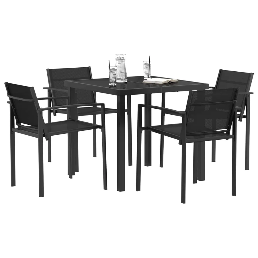 Ensemble de meubles d'extérieur 5 pcs Noir et anthracite - 3