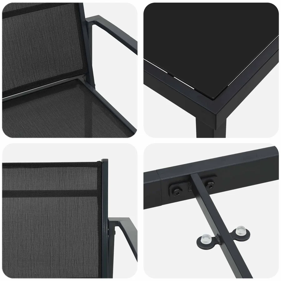 Ensemble de meubles d'extérieur 5 pcs Noir et anthracite - 7