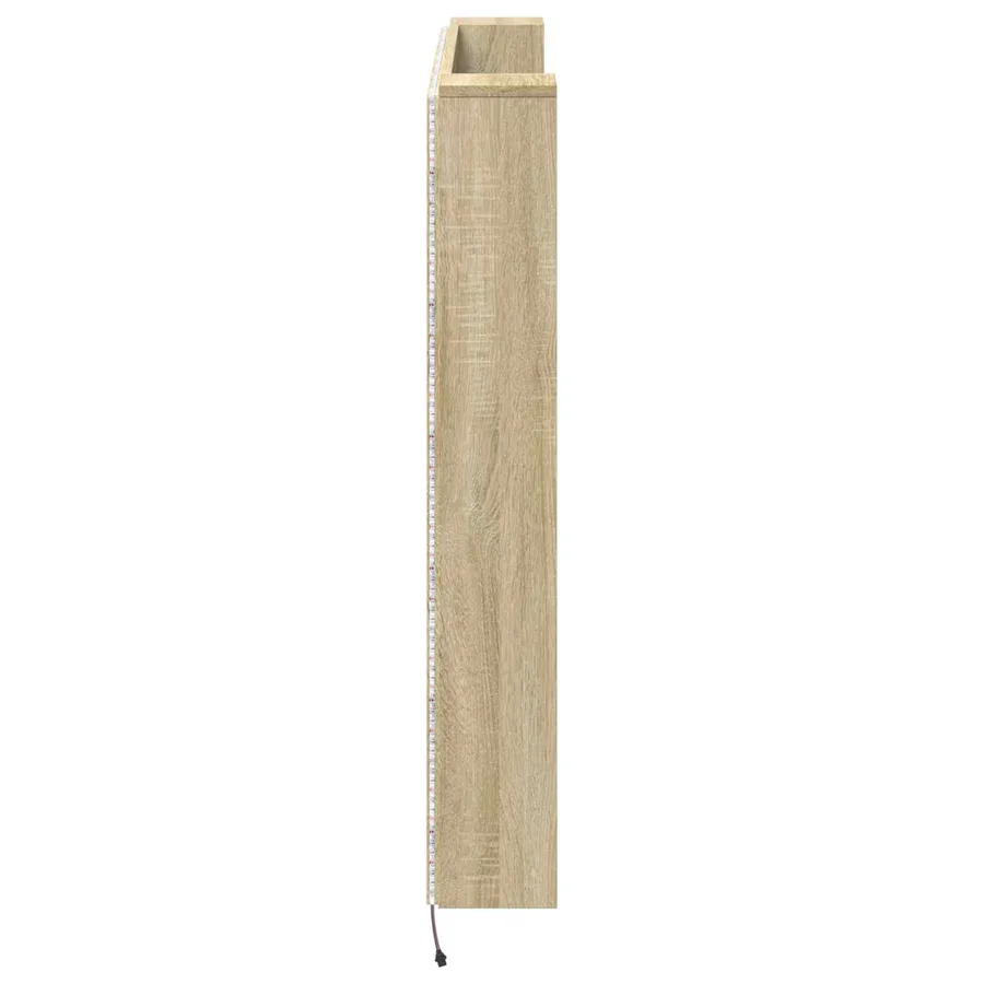 Cabinet de Tête de Lit avec LED Sonoma 140 x 16,5 x 103,5 cm - 6