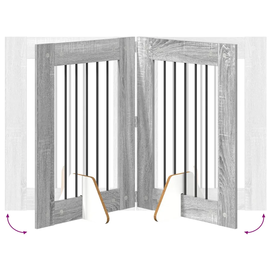 Porte de chien pliable avec supports 4 pcs Sonoma gris 241 cm - 6