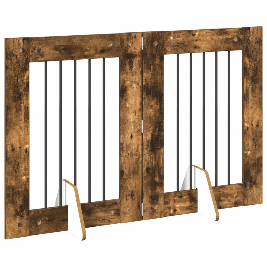 Porte de chien pliable avec supports 2 pcs Chêne fumé 120,5 cm - 3