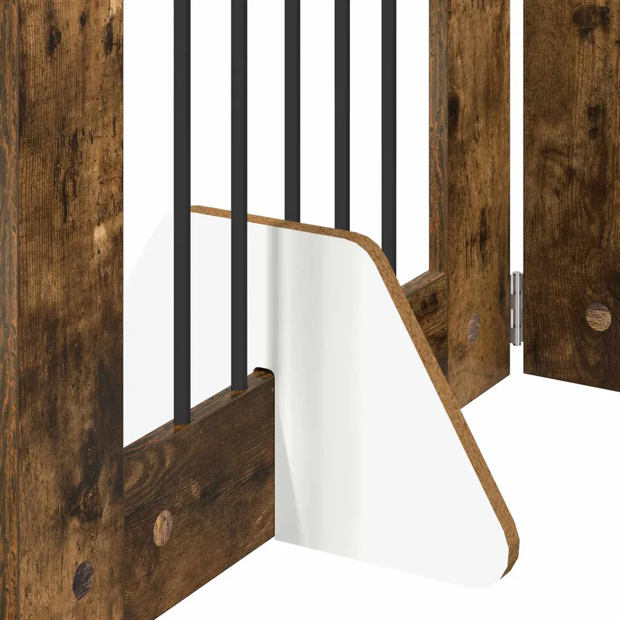 Porte de chien pliable avec supports 2 pcs Chêne fumé 120,5 cm - 6