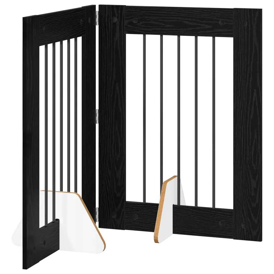 Porte de chien pliable avec supports 2 pcs Chêne noir 120,5 cm - 2