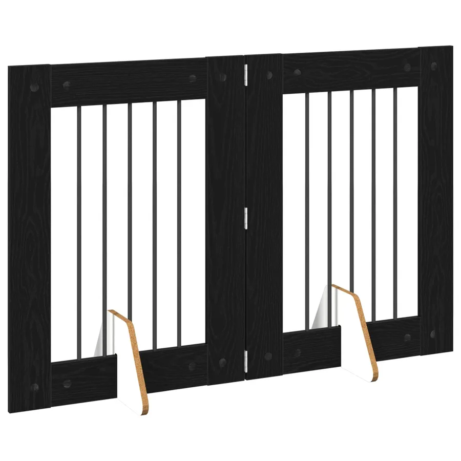 Porte de chien pliable avec supports 2 pcs Chêne noir 120,5 cm - 3