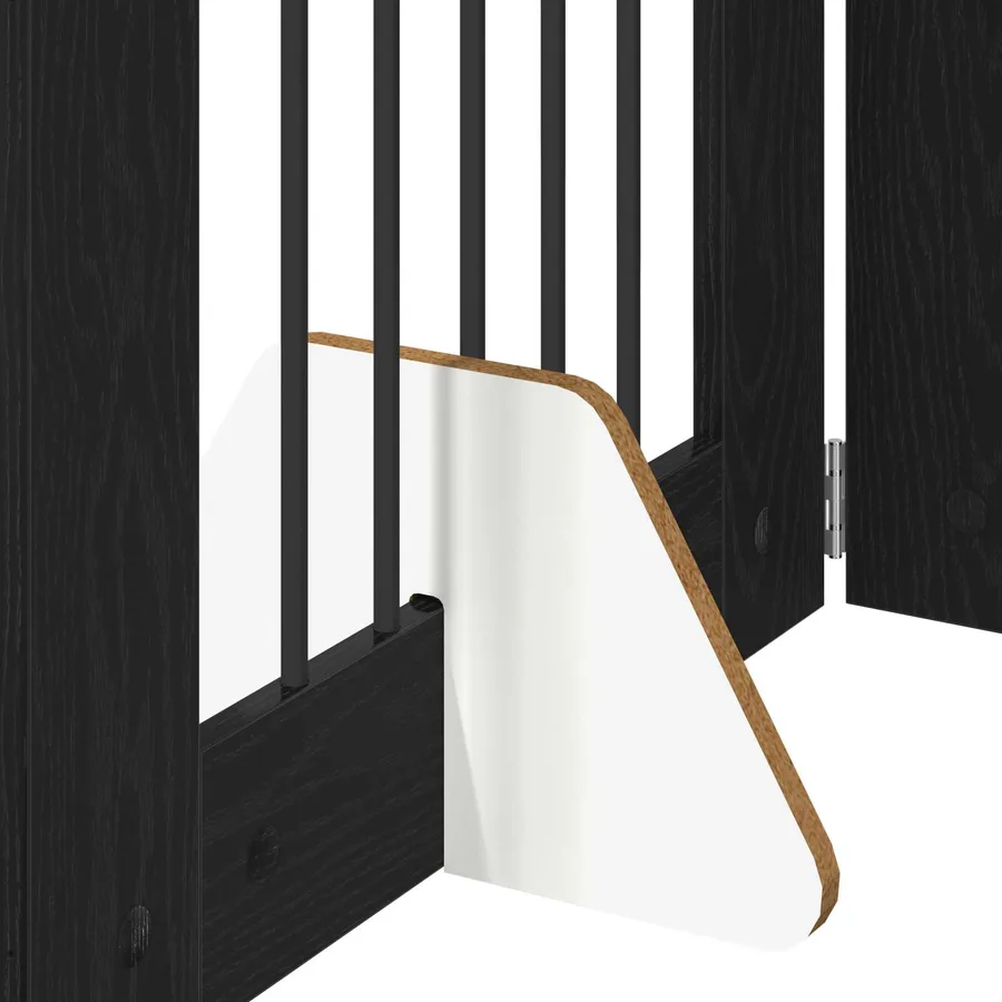 Porte de chien pliable avec supports 2 pcs Chêne noir 120,5 cm - 6