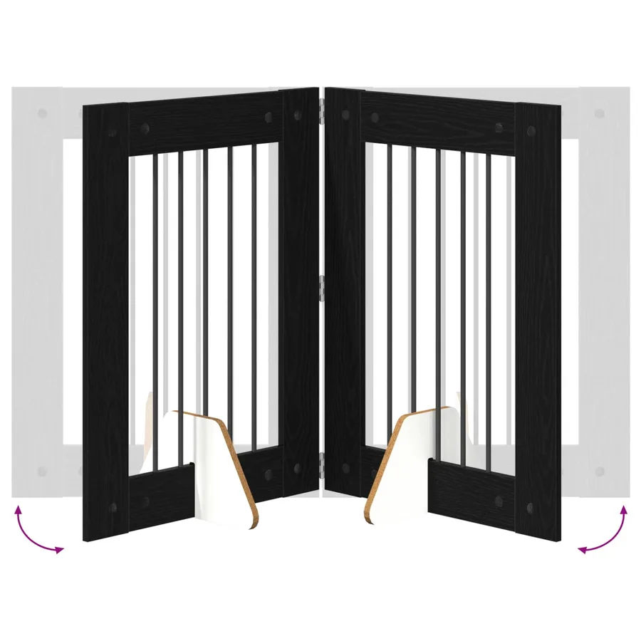 Porte de chien pliable avec supports 2 pcs Chêne noir 120,5 cm - 7