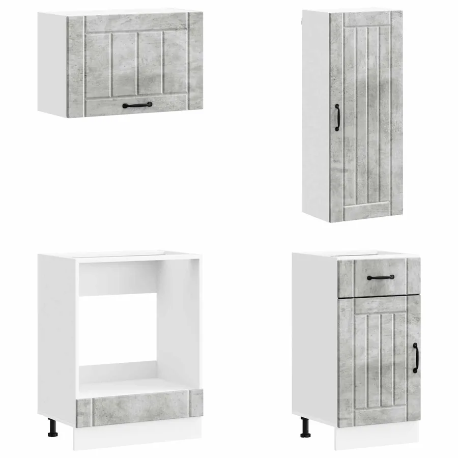 Unité de cuisine LUCCA 8 pcs Gris béton Bois d'ingénierie - 4