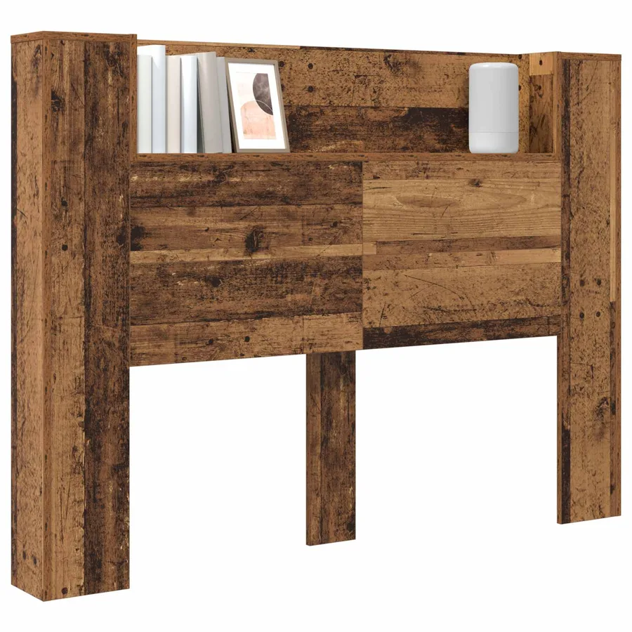 Cabinet de Tête de Lit avec LED Bois ancien Bois d'ingénierie - 3