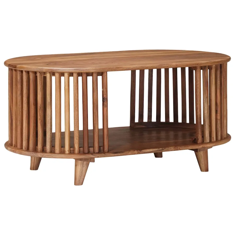 Table basse faite main Marron Teck 85 x 50 x 40 cm
