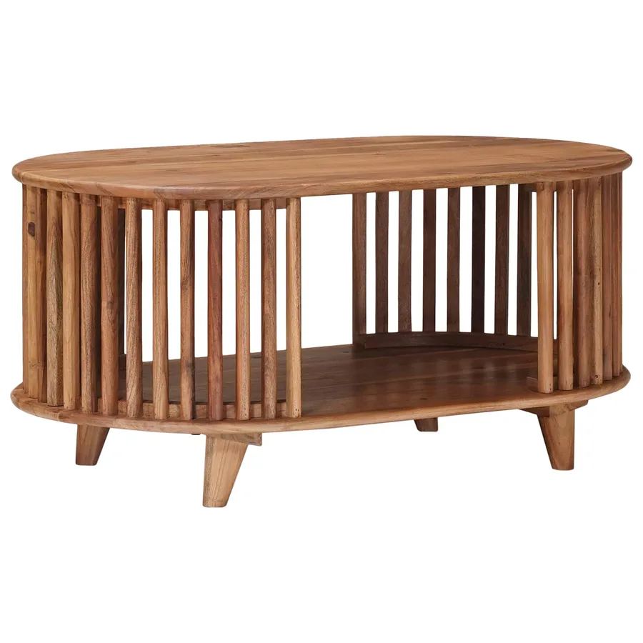 Table basse faite main Marron Teck 85 x 50 x 40 cm - 2