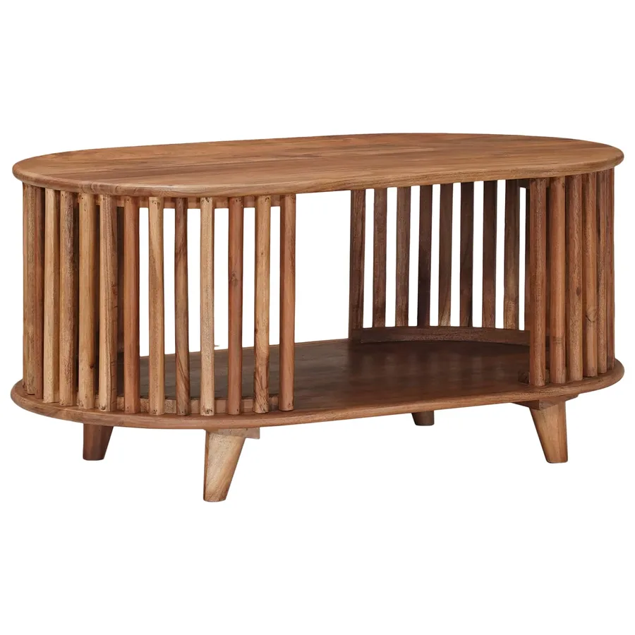 Table basse faite main Marron Teck 85 x 50 x 40 cm - 3