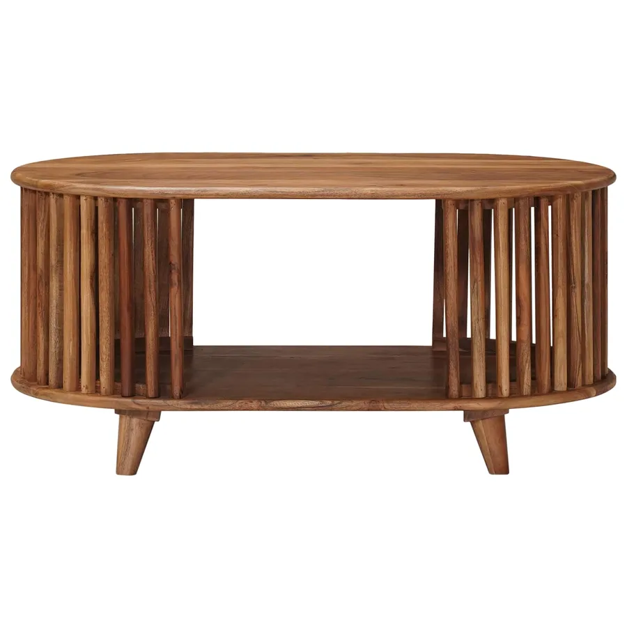 Table basse faite main Marron Teck 85 x 50 x 40 cm - 4
