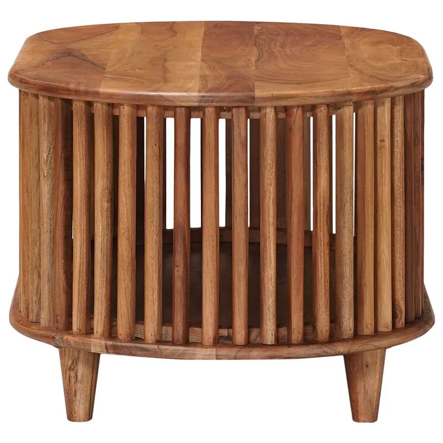 Table basse faite main Marron Teck 85 x 50 x 40 cm - 5