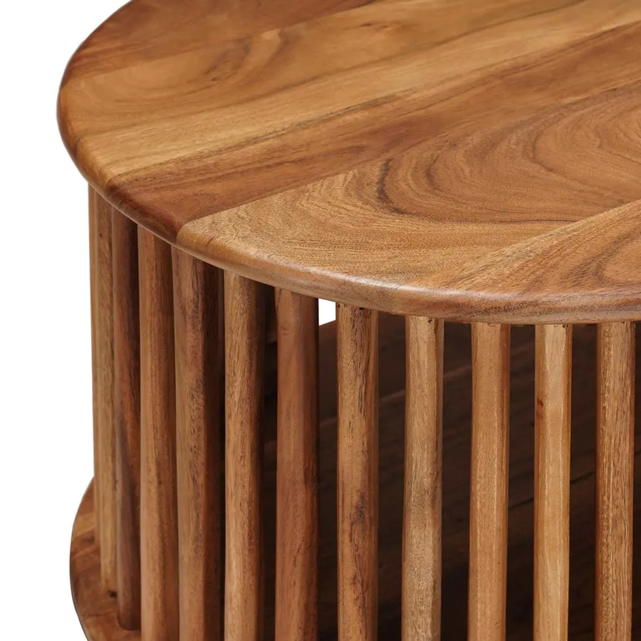 Table basse faite main Marron Teck 85 x 50 x 40 cm - 6