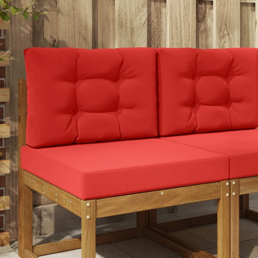 Coussin de canapé d'extérieur 2 pcs Rouge Polyester
