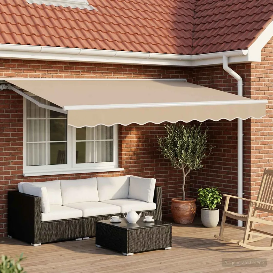 Auvent rétractable manuel Beige 3,5 x 2,5 m