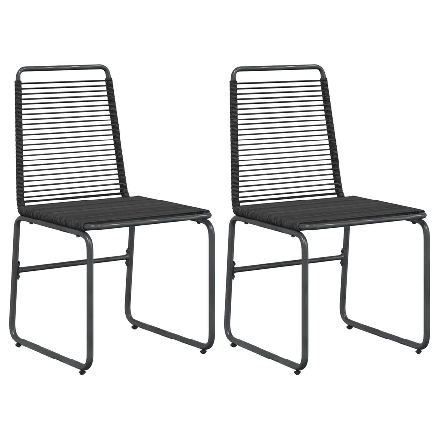 Chaises de jardin 2 pcs Noir 48 x 55 x 89,5 cm Rotin - 2