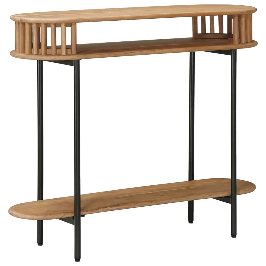Table d'appoint faite main Brun Teck 90 x 30 x 75 cm