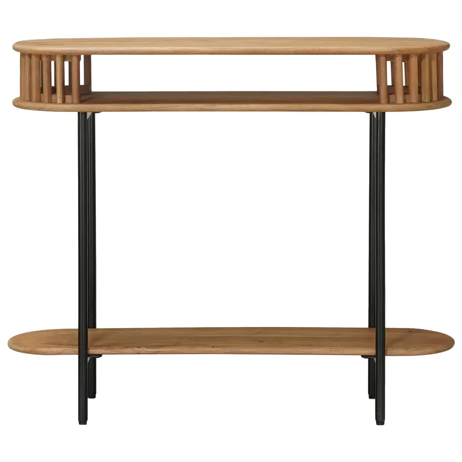Table d'appoint faite main Brun Teck 90 x 30 x 75 cm - 2
