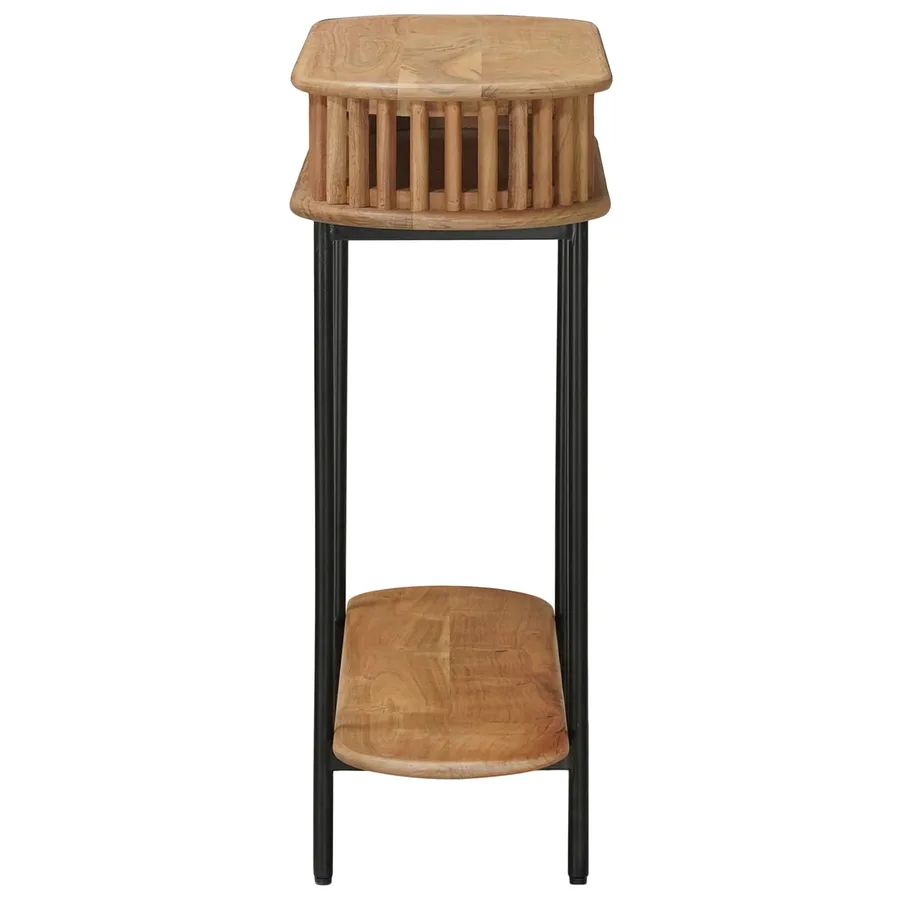 Table d'appoint faite main Brun Teck 90 x 30 x 75 cm - 3