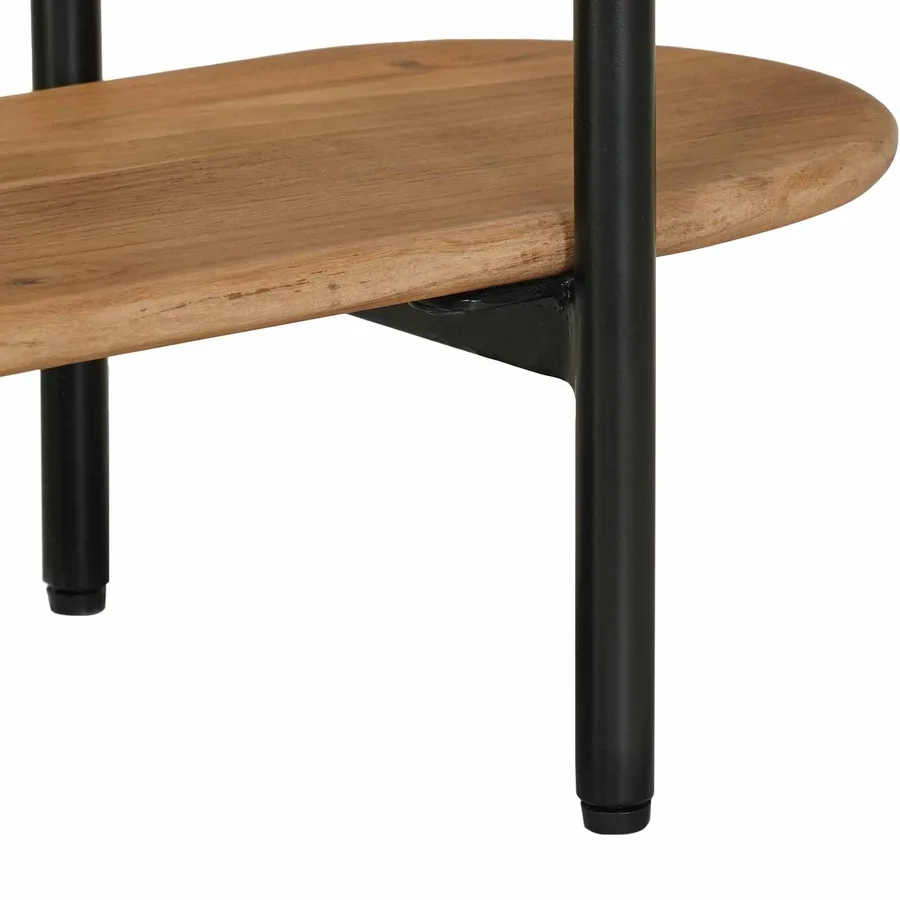 Table d'appoint faite main Brun Teck 90 x 30 x 75 cm - 5