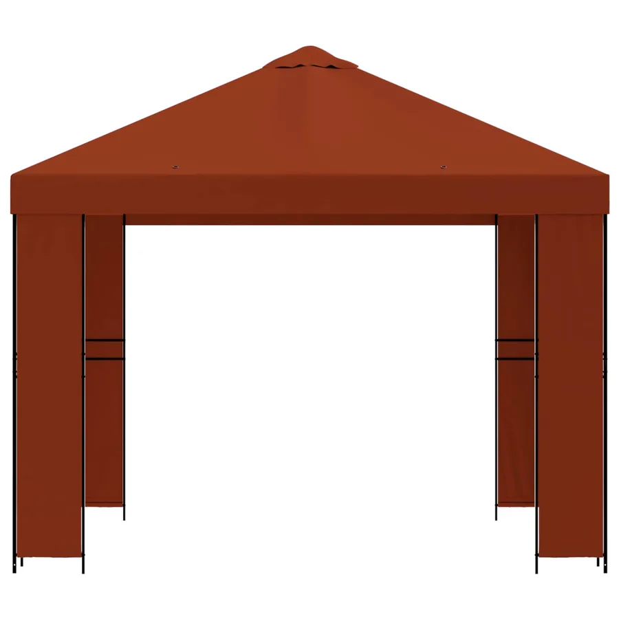Pavillon 3 x 3 m Terre cuite Polyester et Acier 190 gsm - 3