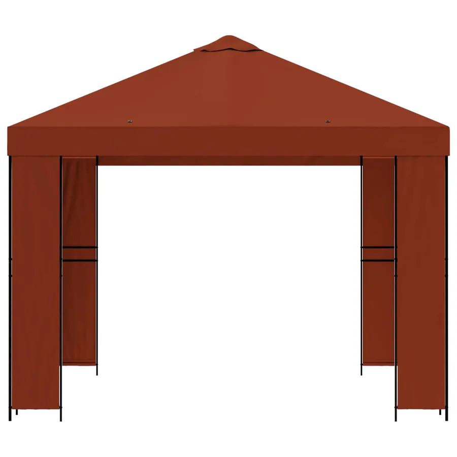Pavillon 3 x 3 m Terre cuite Polyester et Acier 190 gsm - 4