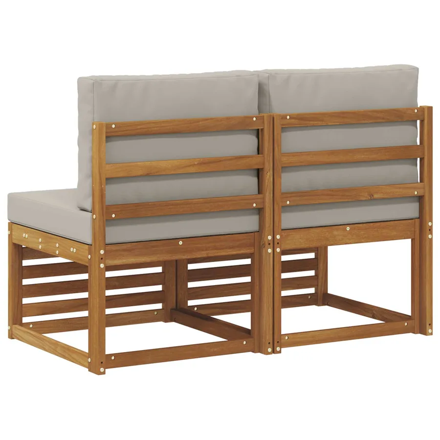 2 Pièce Sofa de milieu extérieur Bois d'Acacia Massif Naturel - 5