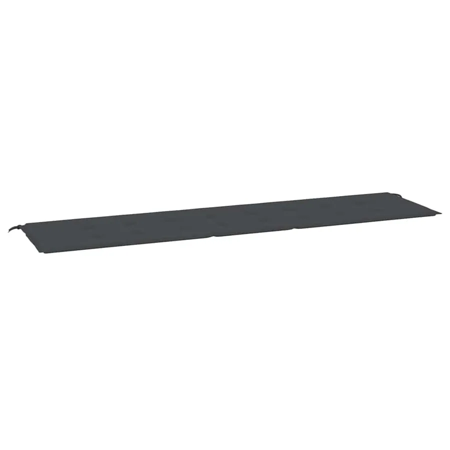 Coussin de banc de jardin noir 200x50x3 cm tissu oxford - 2