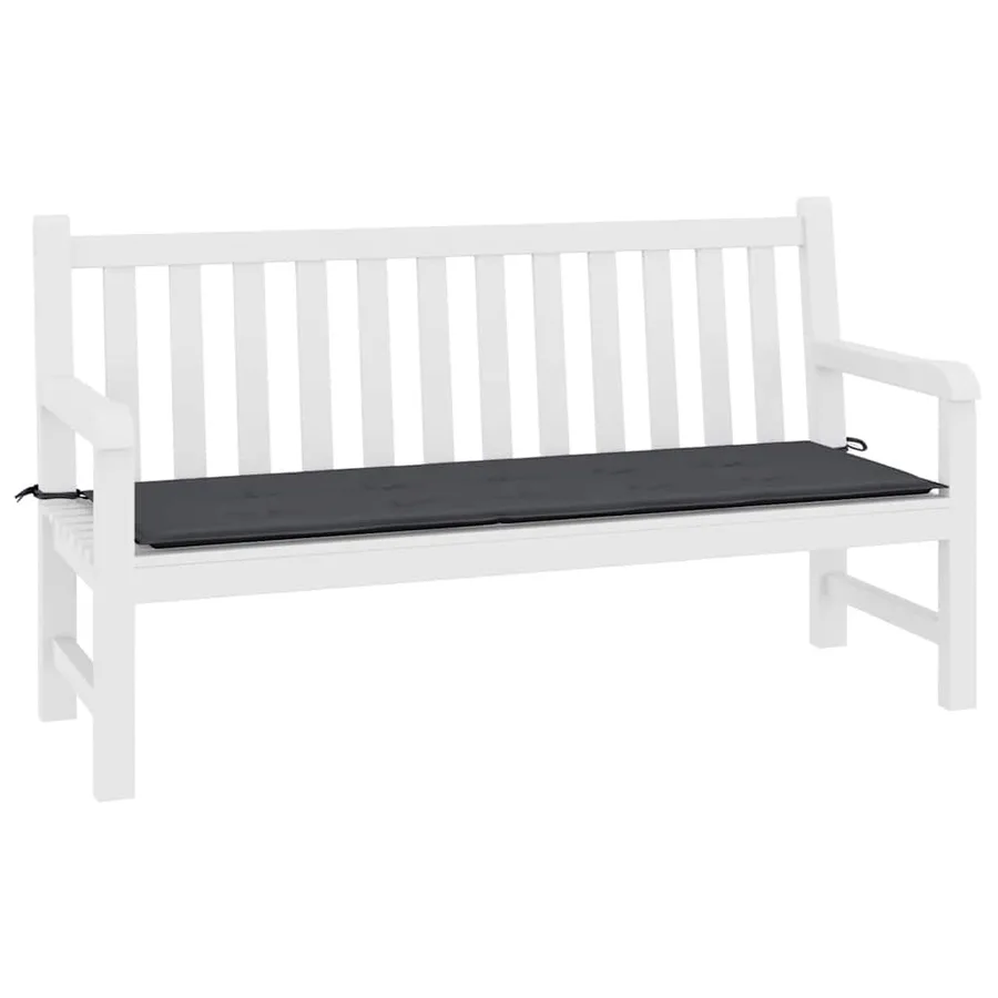 Coussin de banc de jardin noir 200x50x3 cm tissu oxford - 3