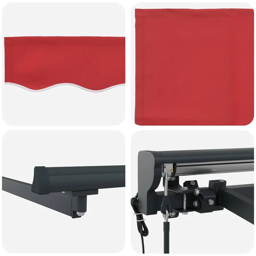 Auvent rétractable électrique Rouge et Anthracite 4 × 3 m - 7