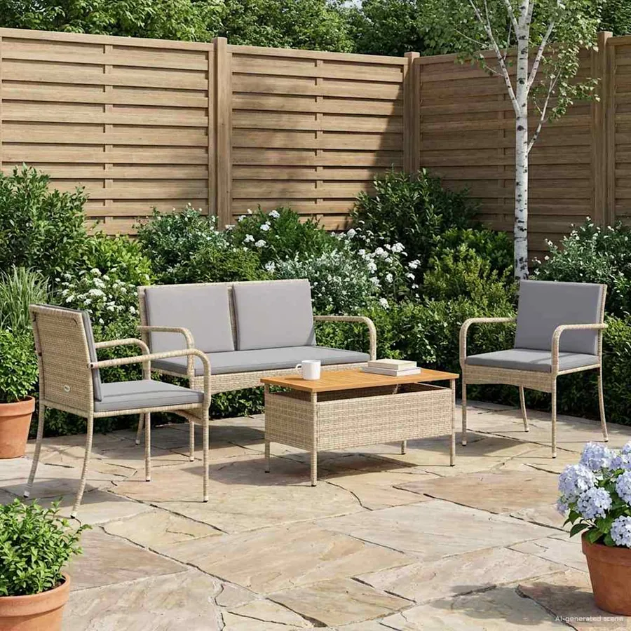 Ensemble de jardin avec coussin acier